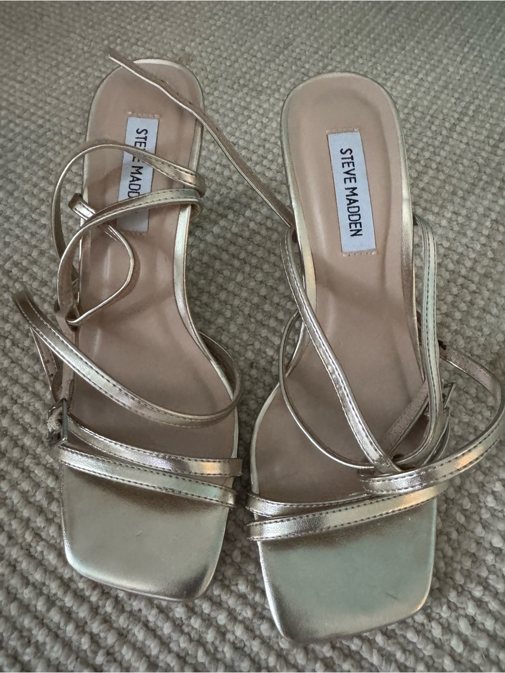 Steve Madden Metallic Gold Strappy Heel Sandals